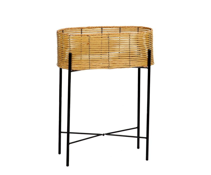 ANDREA HOUSE AX71529 Macetero Metal Ratán Sintético 49x20x66 CM