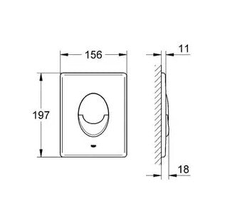 GROHE 42 304 000 SKATE AIR Pulsador de WC Cromo