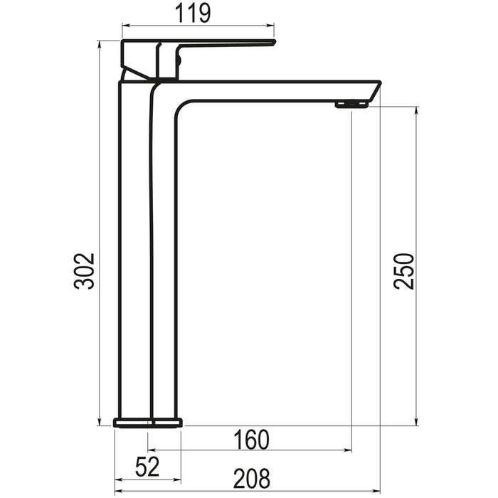 PRESTO 4605500 Aroha lavabo alto Cromo