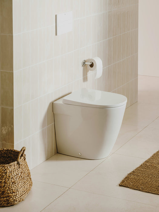 ROCA A347687000 ONA Rimless Toilet For High Tank or Built-in Cistern White