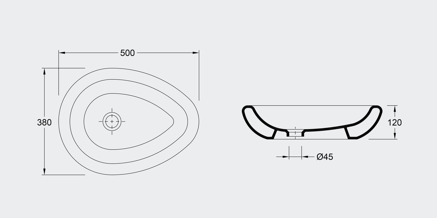VALADARES 39357002C EGG Lavabo Encimera Blanco