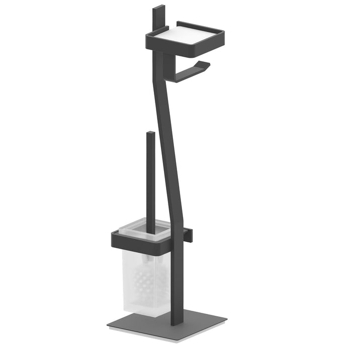 BELTRAN 11536 TURIN Toilet Brush Holder Toilet Paper Holder Without Guard Black