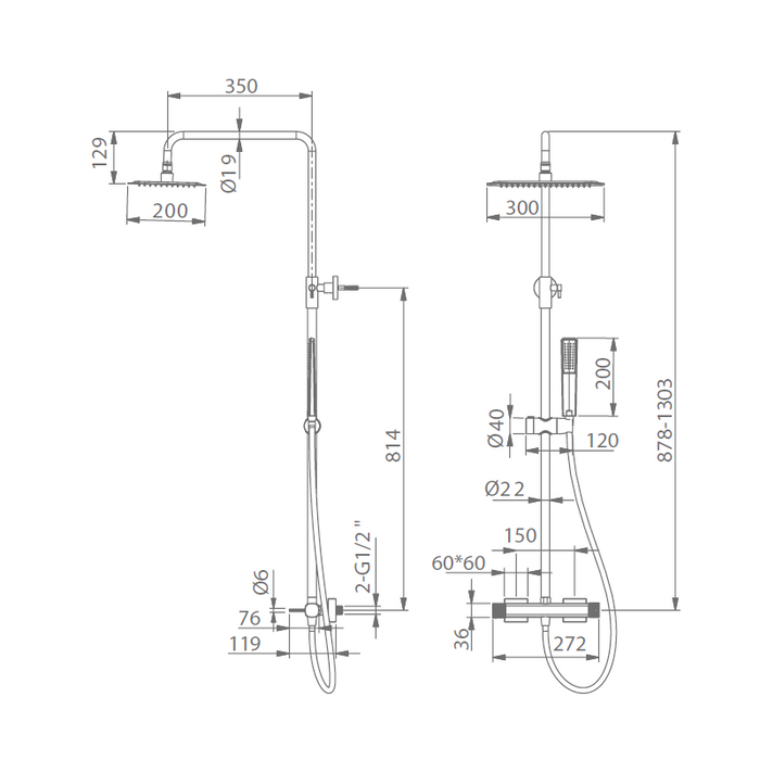 IMEX BDF065 FIRENZE-SASSARI Monomando Conjunto Ducha Cromo