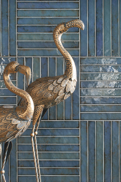 LA PLATERA BRICK RAKU TURQUOISE 35x35 Azulejo Pasta Blanca