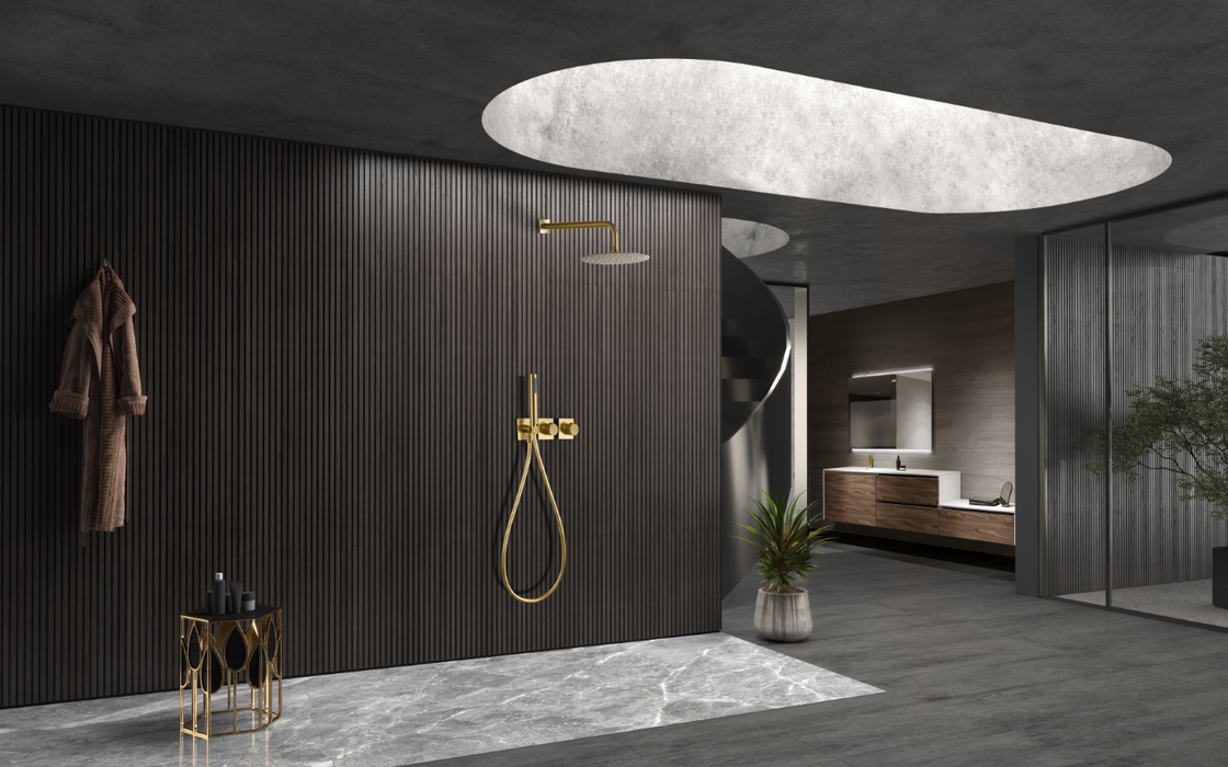 IMEX GTT054/OC TIBET Thermostatic Built-in Shower Set Brushed Gold