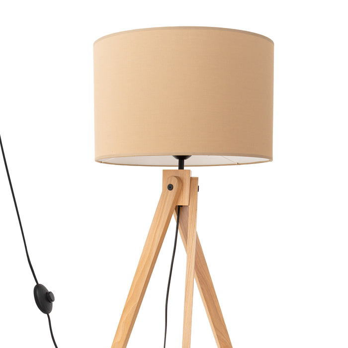 SOLLUX SL.1905 Lámpara de pie NATT beige color topo/madera natural