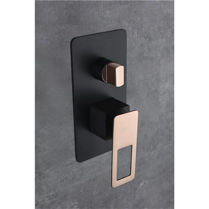 IMEX BDC032-6NOR SUECIA Conjunto de Ducha Empotrado Monomando Negro Oro Rosa