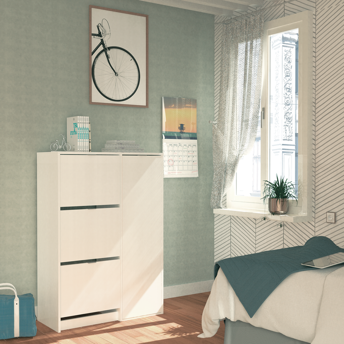 PITARCH FURNITURE Botero Trevi Shoe Rack White High Gloss