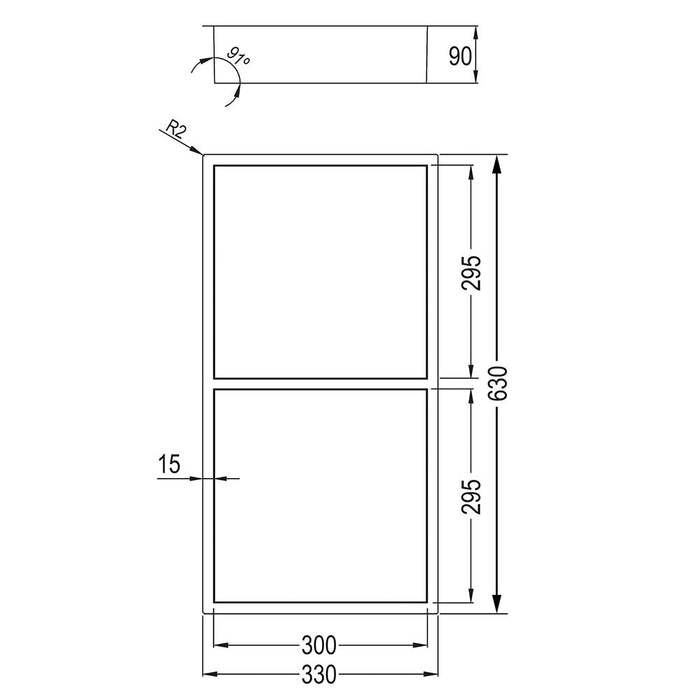 LLAVISAN L139174 Hornacina De Ducha Rectangular Negra Mate 60X30