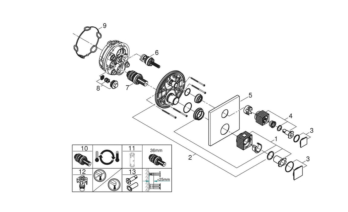GROHE 25 250 GN1 ESSENCE Monomando para baño y ducha 1/2" oro cepillado