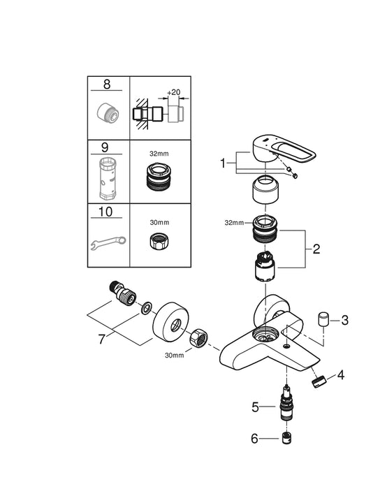 GROHE 24 178 GL1 ESSENCE Monomando de bidé 1/2" tamaño S oro brillo
