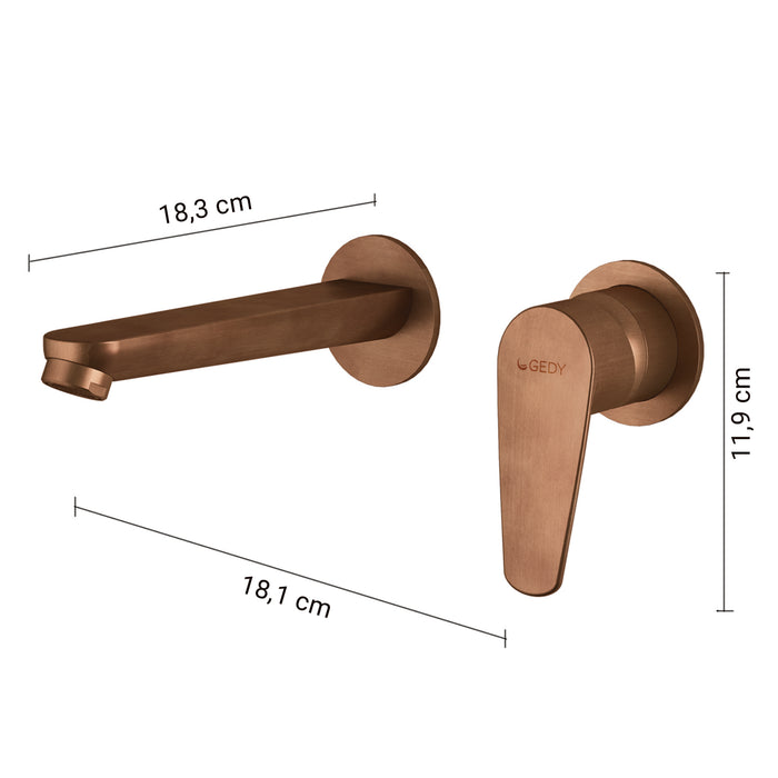 GEDY MXCO0782000 COMO Grifo de pared para lavabo oro rosa