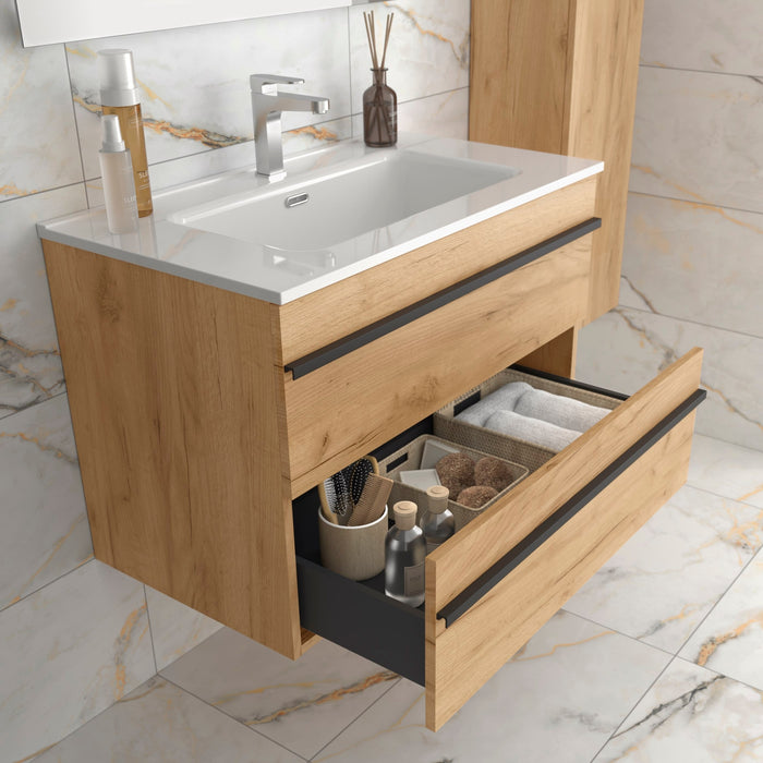 SALGAR BORN Mueble de Baño con Lavabo Color Roble