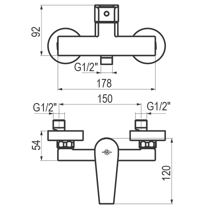 PRESTO 4601011 Aroha grupo ducha Blanco