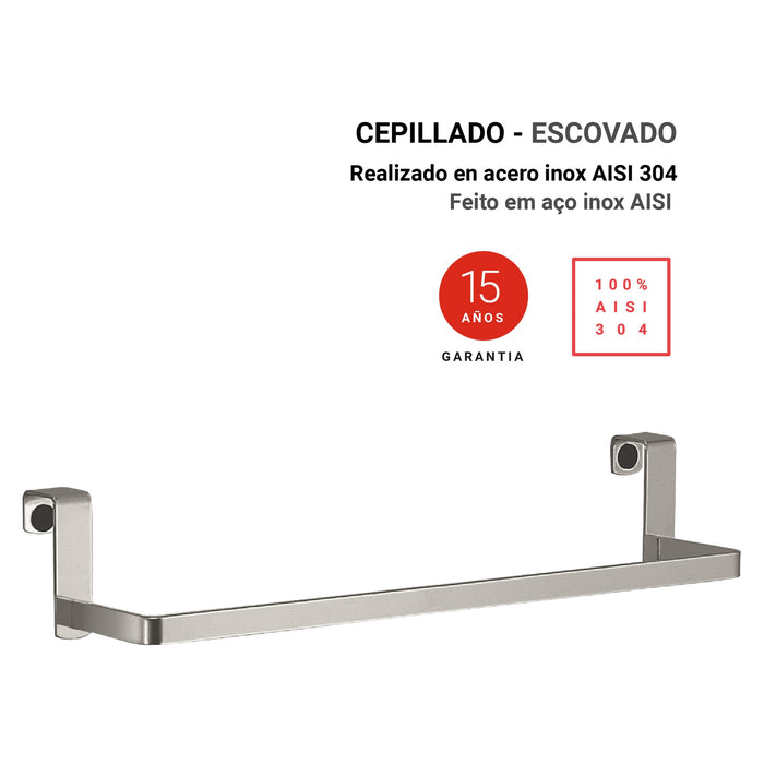 GEDY 21293800000 TOSCA Toallero colgable para puerta y mueble baño cepillado