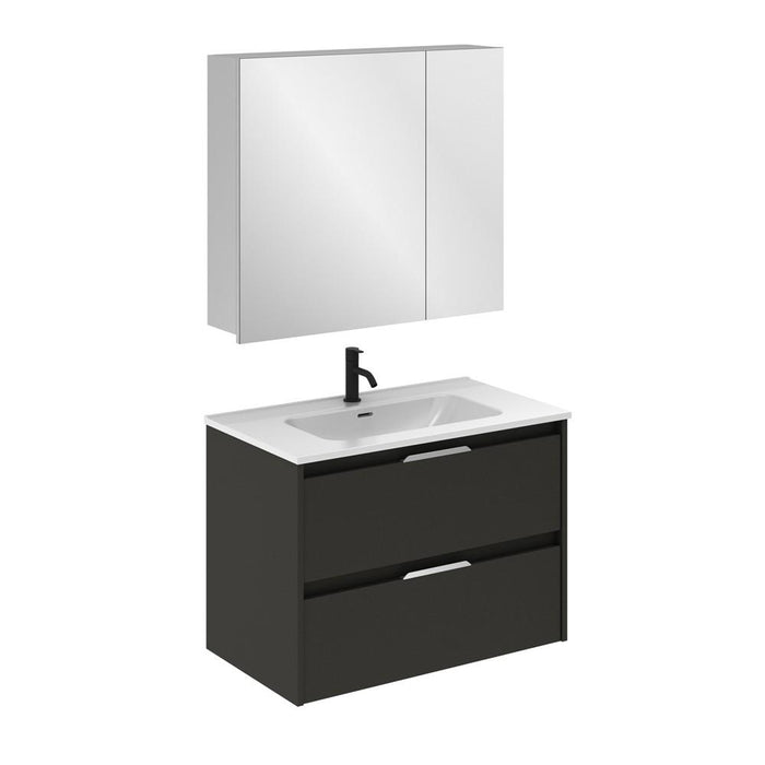 AMIZUVA C0073834 SUKI Conjunto Completo 2 Cajones 80 Antracita Brillo