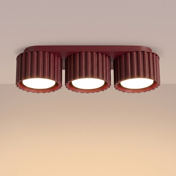 SOLLUX SL.2636 Plafón AURA 3 burdeos Gx53