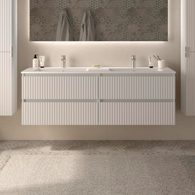 SALGAR 121752 KIRA Mueble+Lavabo VILNA 160cm Blanco Mate
