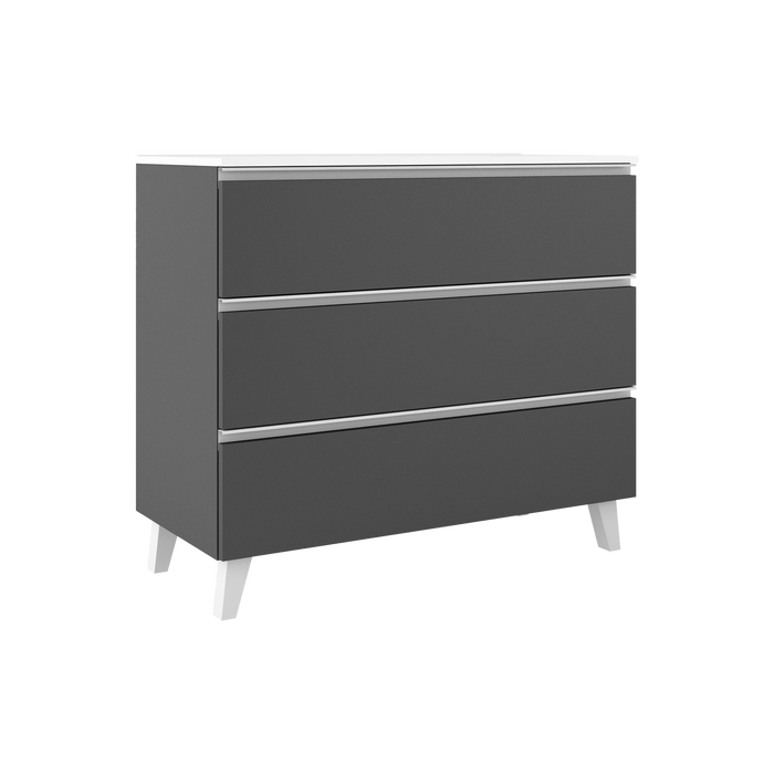 VISOBATH GRANADA Mueble de Baño con Lavabo 3 Cajones Color Ceniza Tirador Blanco