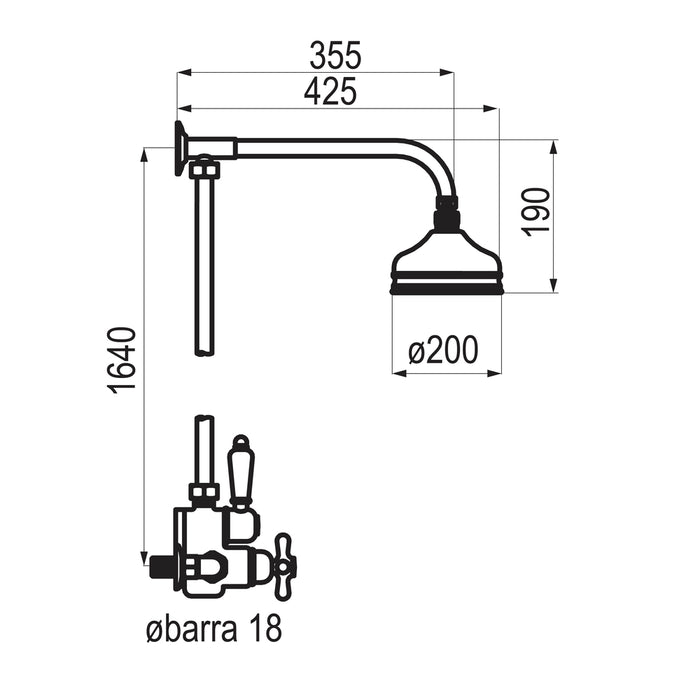 PRESTO 40049140 Retro columna ducha termostática Bronce envejecido