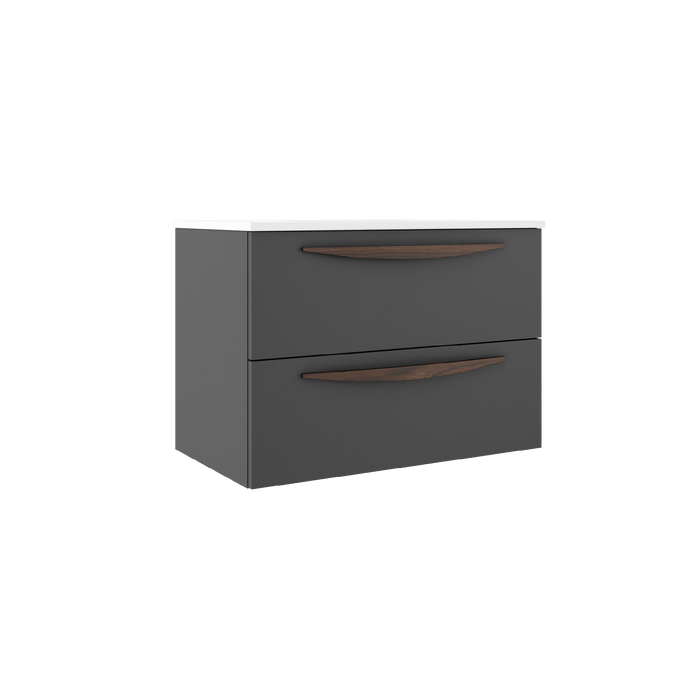 VISOBATH ARCO Mueble de Baño con Lavabo Suspendido 2 Cajones Ceniza Mate