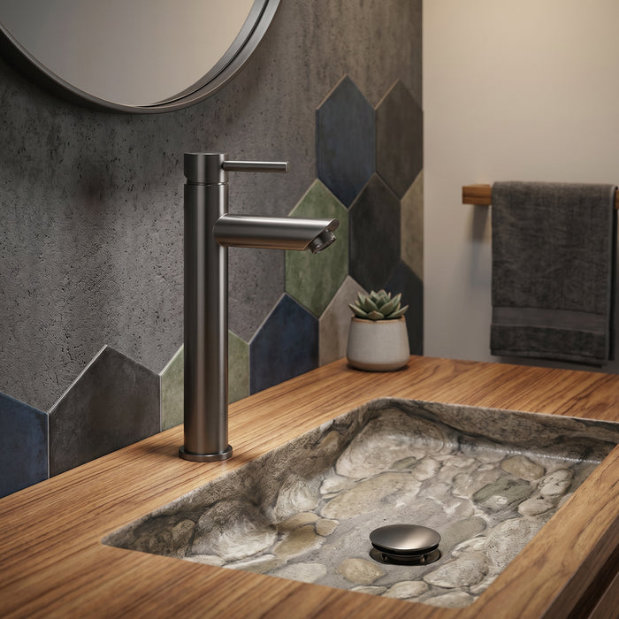 GEDY MXGA0281000 GARDA Grifo alto de lavabo gun metal