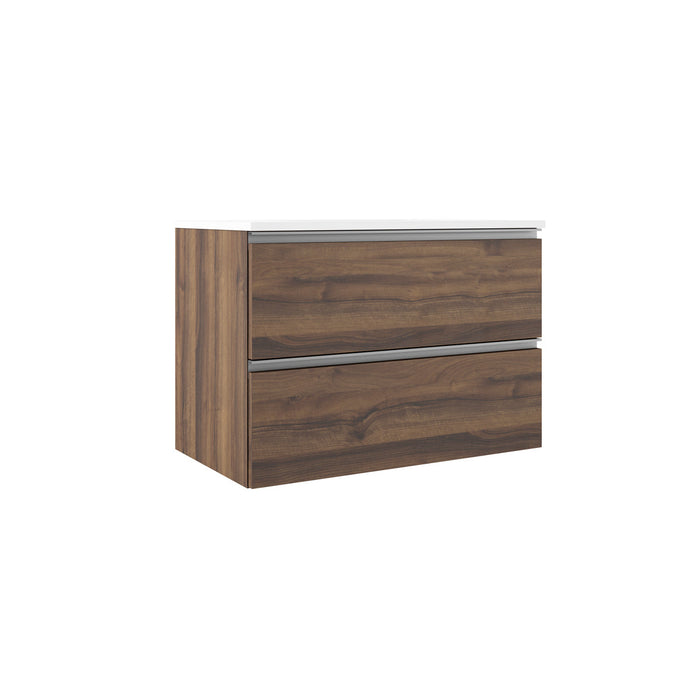 VISOBATH GRANADA Conjunto Completo Mueble de Baño Suspendido 2 Cajones Color Valenti Tirador Aluminio