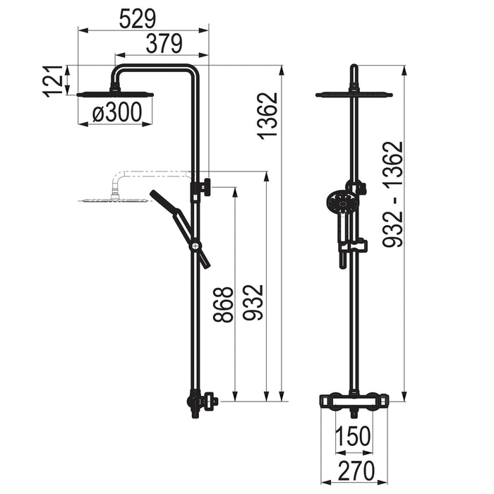 PRESTO 50059502 Pysa lux columna ducha termostática Blanco