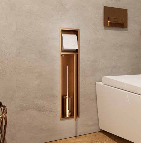 MEDIMEX HOR007/ORC EGEAN Hornacina Con Puerta Y Portarrollos 17x60 Oro Rosa Cepillado