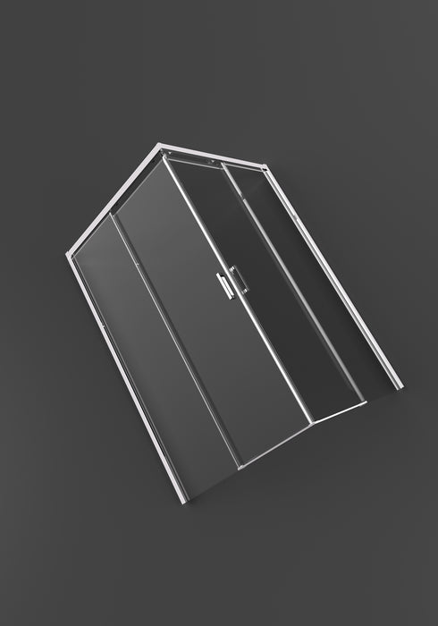 SB_X EASY Mampara Ducha Rectangular 2F+2C Cromo Transparente