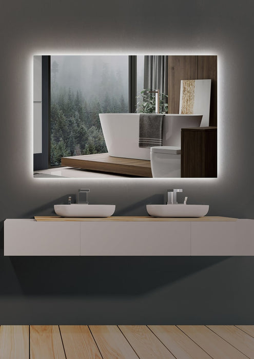 LEDIMEX SUEC006/70 SUECIA Espejo LED Cuadrado Retroiluminado Cromo 70x80 cm