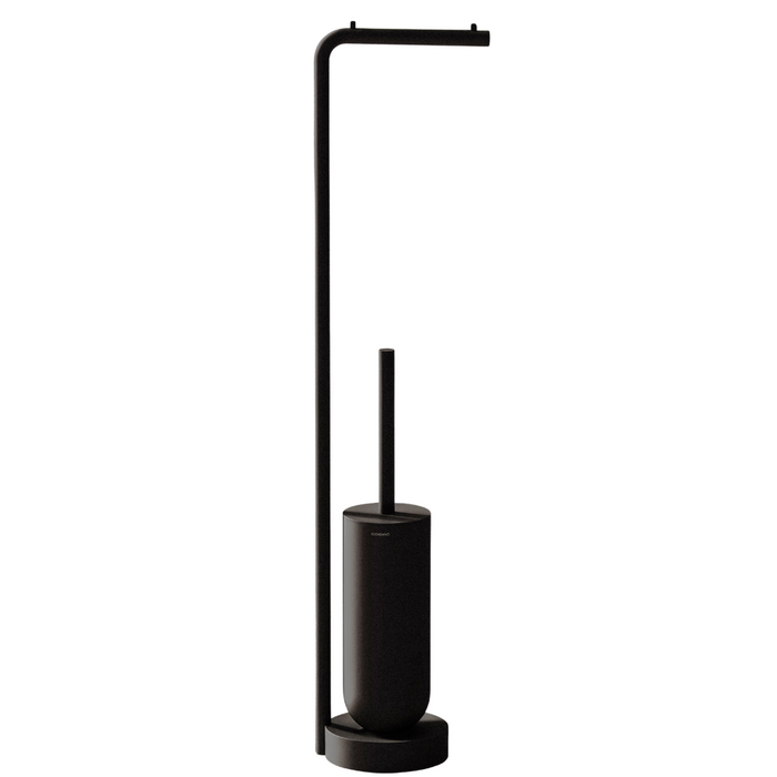 COSMIC WJC277A0097036 GEYSER Escobillero Suelo Con Portarrollos Negro Mate