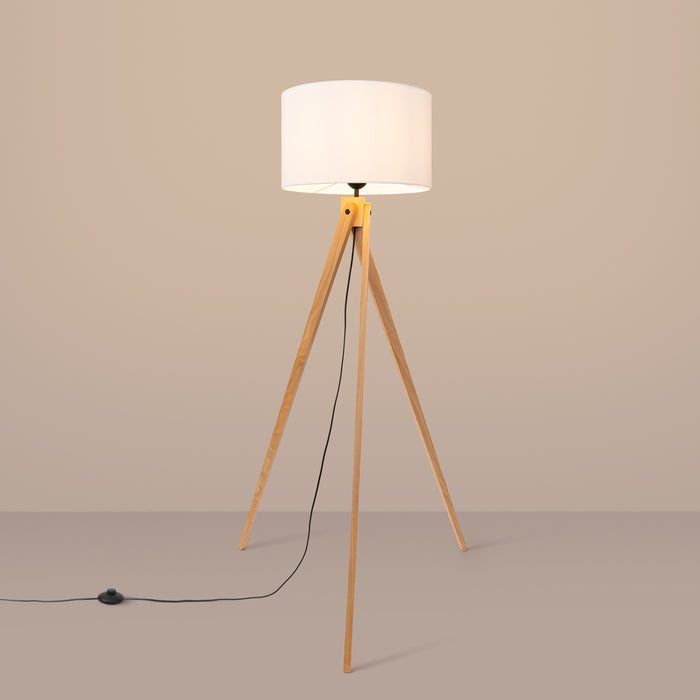 SOLLUX SL.1908 Lámpara de pie NATT blanca madera blanca/natural