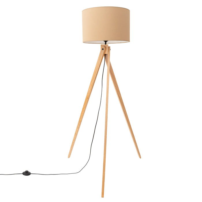 SOLLUX SL.1905 Lámpara de pie NATT beige color topo/madera natural