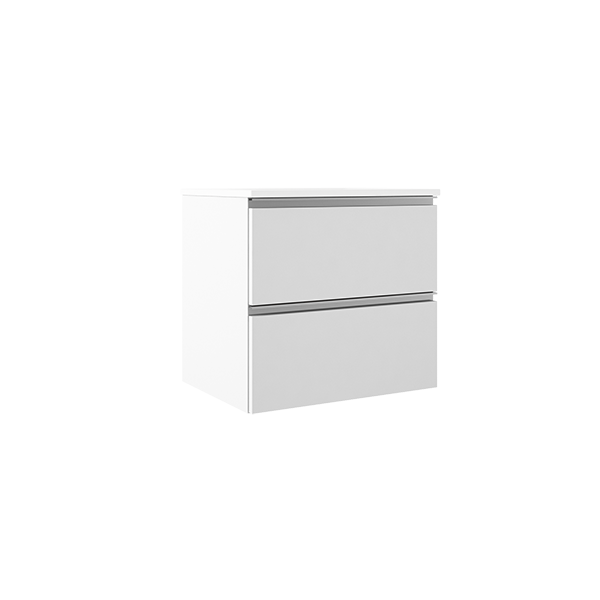 VISOBATH GRANADA Bathroom Cabinet with Wall Hung Sink 2 Drawers White Ada Matte Color Aluminum Handle