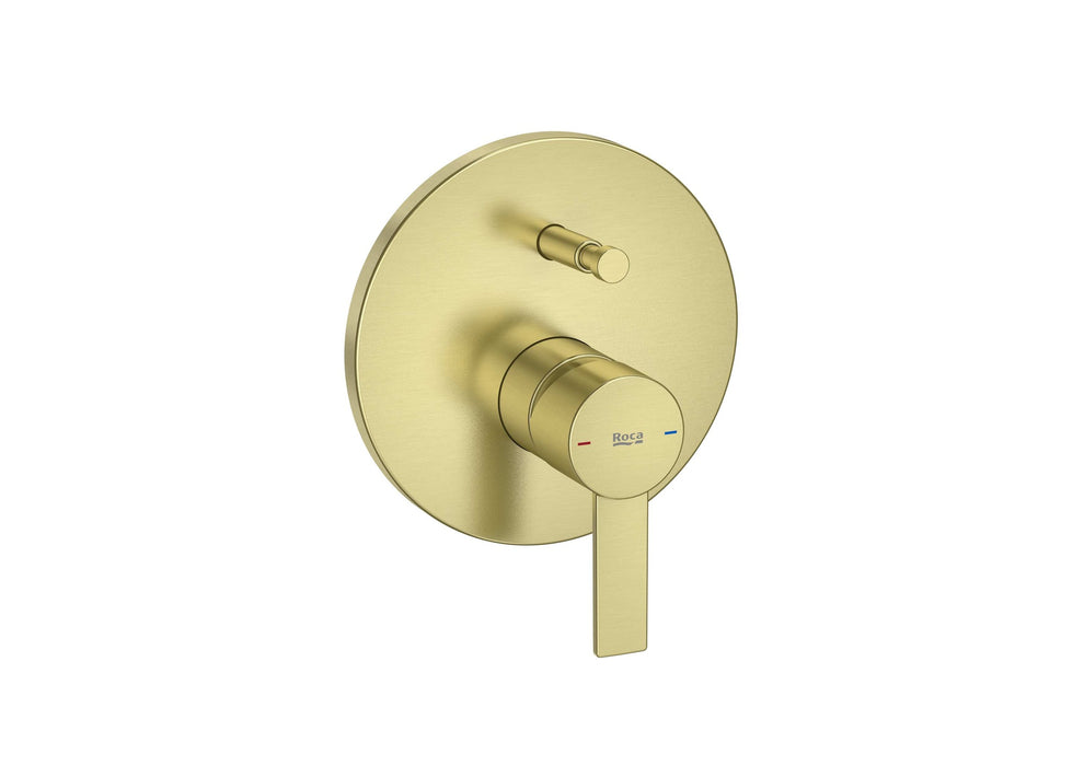 ROCA A5A0B5FVA0 TARGA Grifo Monomando Empotrable para Baño-Ducha con Inversor Automático Oro Cepillado