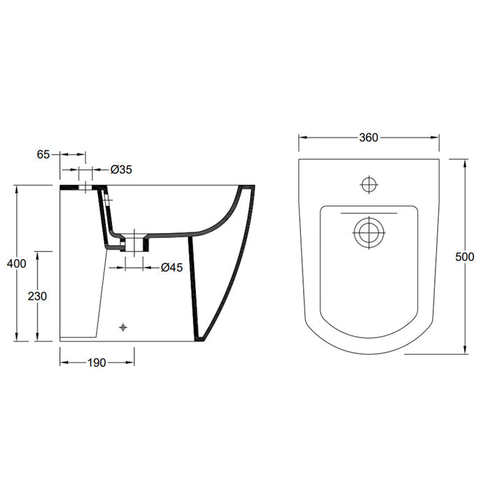 VALADARES 40411002K ONE Floor Bidet White