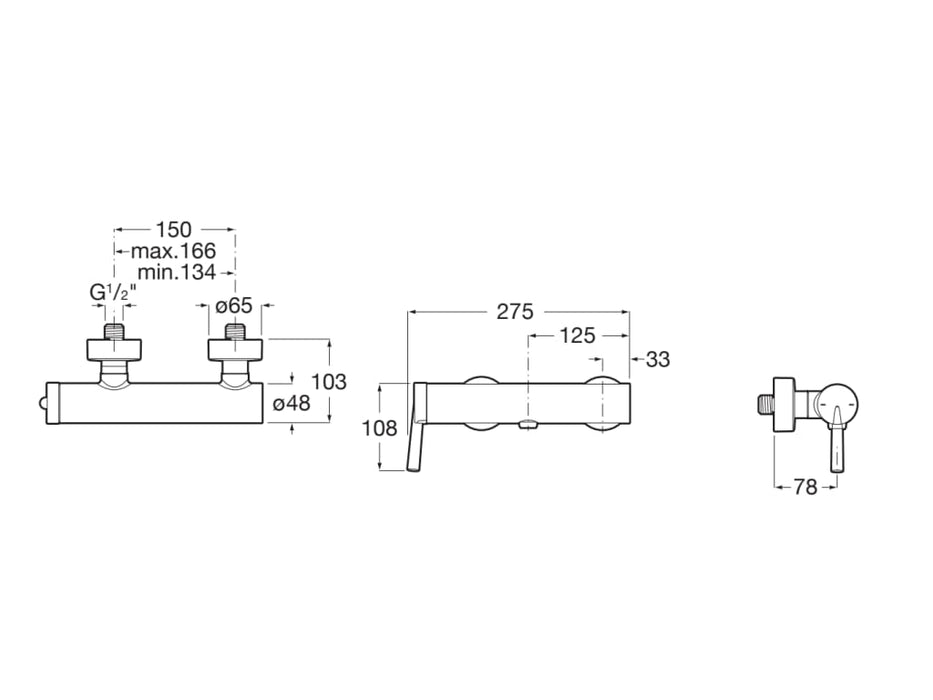 ROCA A5A216DC00 PALS Grifo Monomando Ducha Cromo