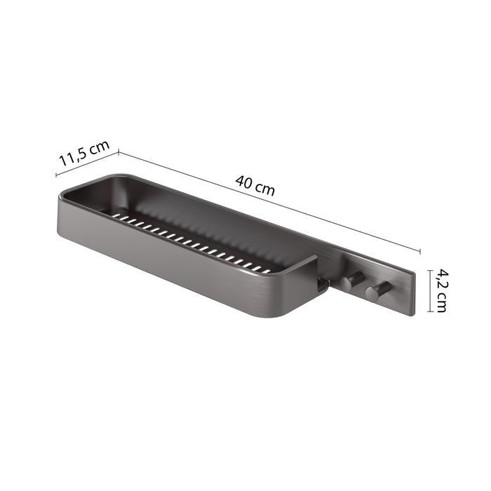 GEDY A9188100000 IL GIGLIO Porta objetos rectangular con percha gun metal