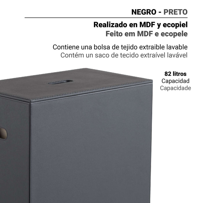 GEDY 10371400000 LUXURY Cesto de Ropa Negro