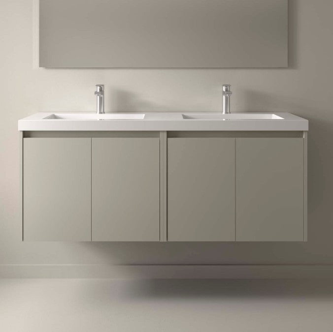 SALGAR 118464 NOJA Mueble+Lavabo 4 Puertas 140 cm Color Gris Satinado