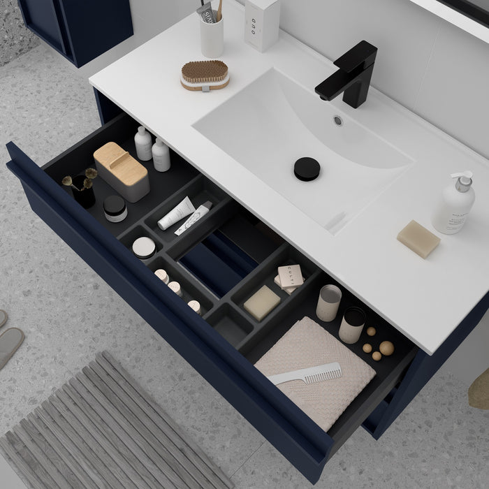 SALGAR ATTILA Conjunto Mueble de Baño Completo Azul Mate
