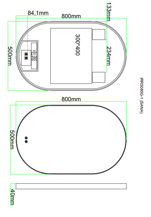 AQUORE SANÁ Espejo 50x80 Marco Metálico