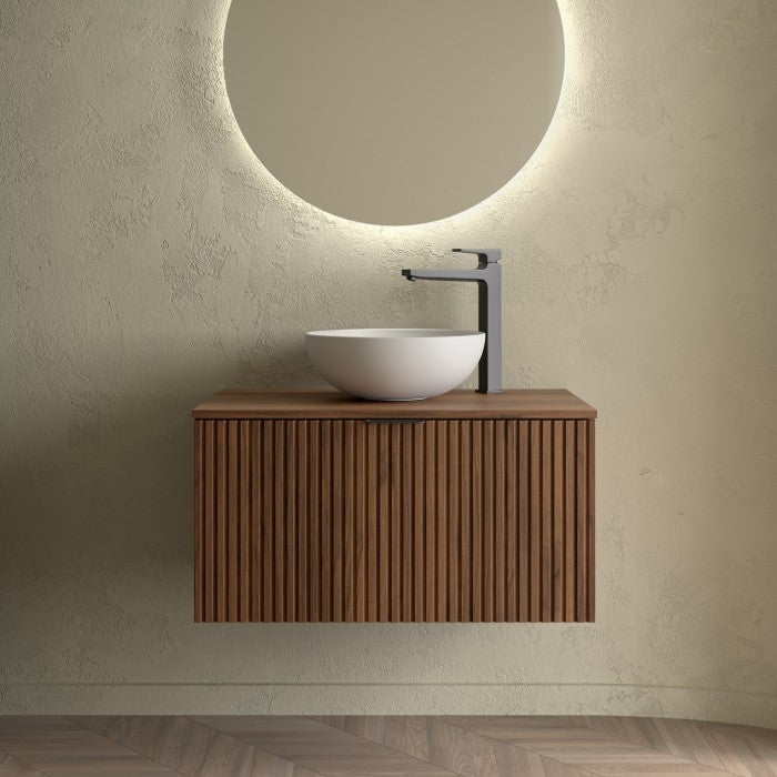 SALGAR BIBA Bathroom Furniture with Countertop Cover 1 Drawer Container Color Nogal Maya