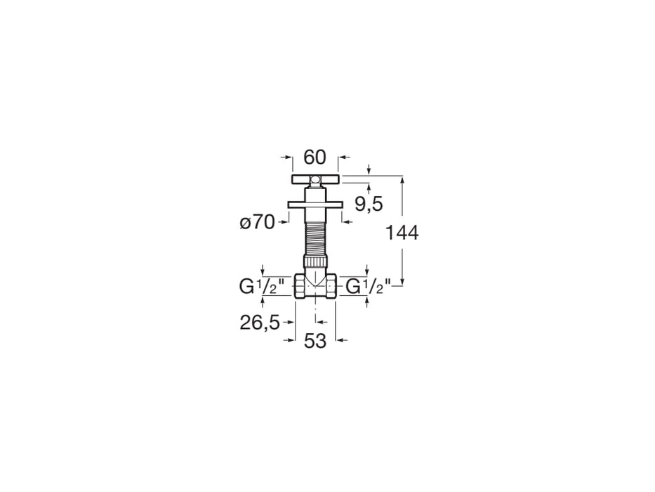 ROCA A525168400 AQUA Cross Válvula Empotrable 1/2”-1/2” Válvula Cerámica Cromo