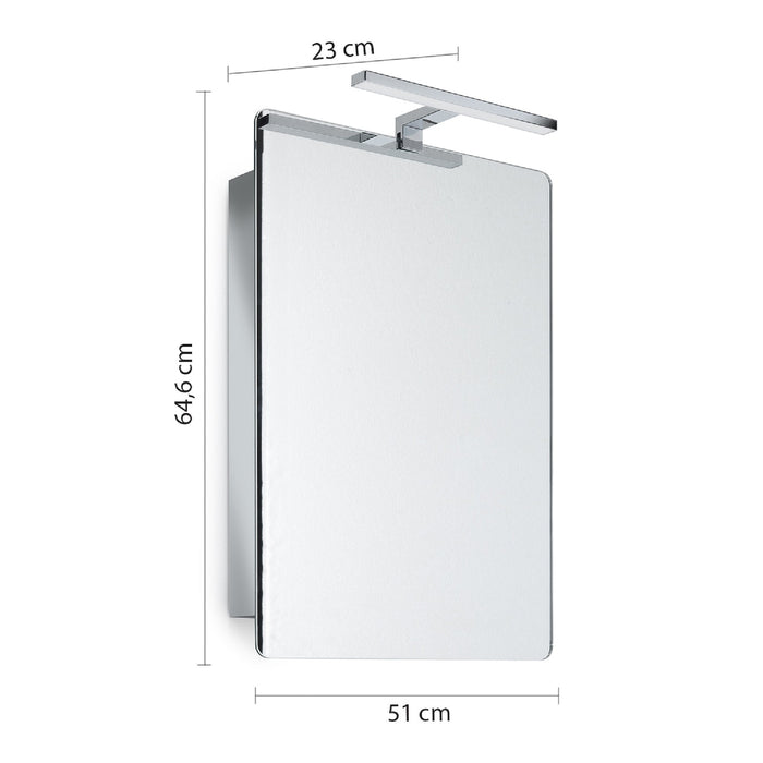 GEDY 28060113000 BANJO Chrome Mirror Cabinets