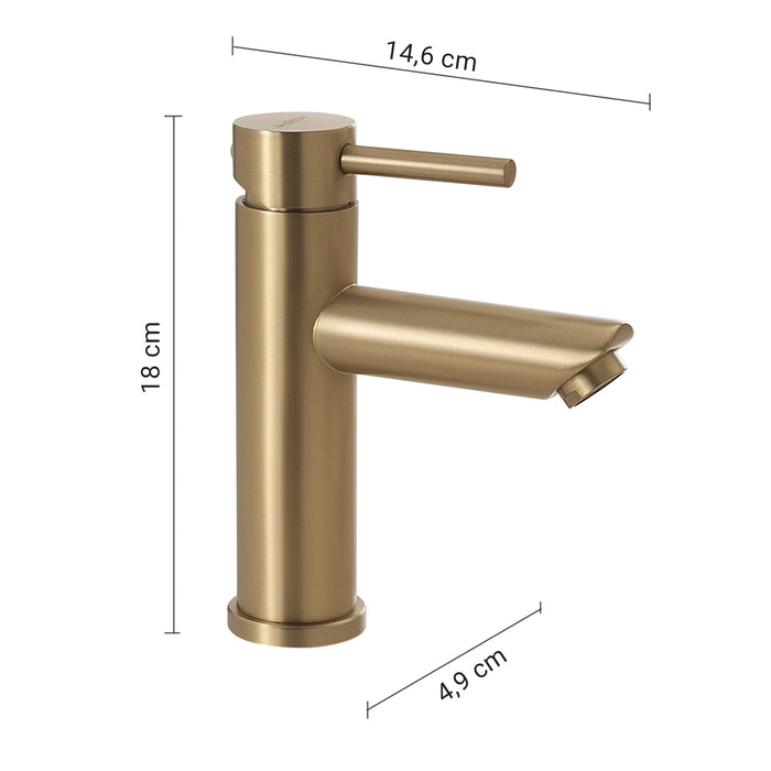 GEDY MXGA0188000 GARDA Grifo bajo de lavabo oro mate