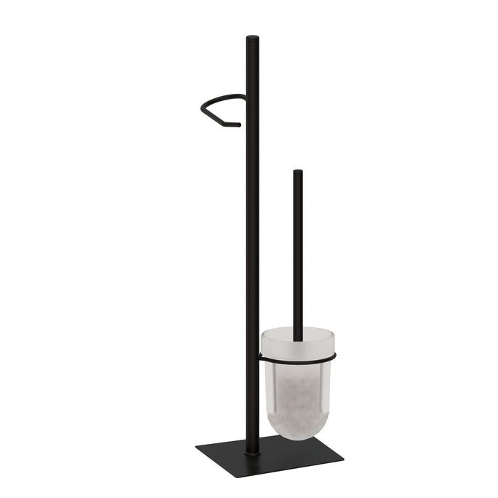 BELTRAN 19624 CASTELLON Escobillero Portarrollo Negro B/Metal Cuadrada