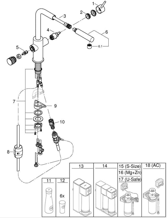 GROHE 13 449 DL1 ESSENCE Caño de bañera cobre cepillado