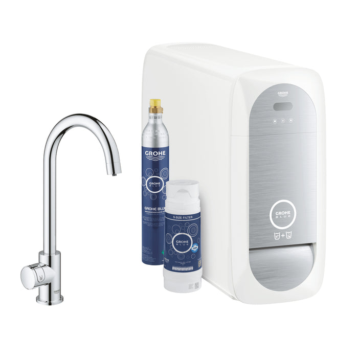 GROHE 31 498 001 BLUE Home Starter Kit con grifo Mono caño en C cromo